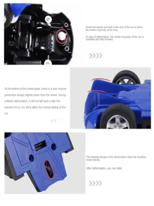 1pc Transforming Toy For Kids 3-12 Years Old, Collision Transforming Car Model Toy, Christmas Gift (Wheel Style Random)