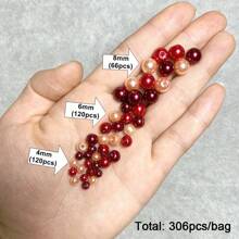 Tròn Ngọc trai Giả Bao mỏng Ly 4MM 6mm 8mm Kích thước hỗn hợp Lỏng lẻo Spacer Hạt DIY Làm đồ trang sức Đối với Thủ công mỹ nghệ Mặc hàng ngày - Ba kích cỡ, hỗn hợp nhiều màu sắc - Xem 2