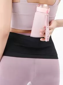 1pc High Elasticity Sports Waist Bag With Mobile Phone Pocket For Running,Cycling And Fitness, Anti-Shake Professional Waist Belt For Men And Women Outdoor Activities - Black - View 3