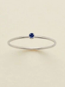 1 peça Anel de aço inoxidável e ouro 14k para mulheres, estilo minimalista e elegante, design de pedra de nascimento de dezembro
