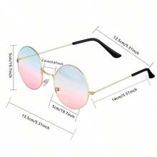 8-20 副圆形嬉皮时尚眼镜 圆形时尚女士眼镜 彩色嬉皮头带迪斯科派对复古 - 顏色 A - 8 對 - 查看 2