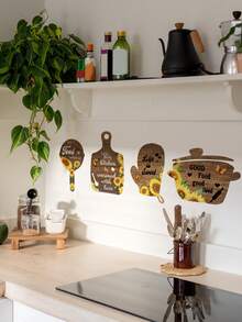 1入組創意向日葵和英式花卉廚房貼紙,廚房牆面裝飾 - 彩色 - 查看 3