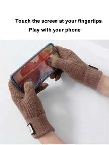 1 件男女通用冬季运动滑雪加厚保暖内衬弹力触屏手套