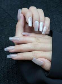 手工製作的貓眼玻璃珠子,適用於女性,每包10個,冰清透亮、細緻典雅,現在非常流行 - 無色 - 查看 4