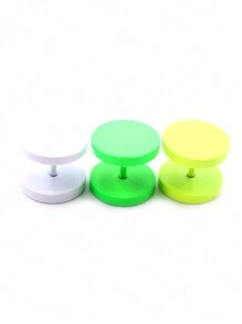 2 Pieces 3mm-14mm Baking Paint Stainless Steel Unisex Men Women Barbell Round Ear Stud Earring Tragus Helix Piercing Jewelry - Earrings - View 8