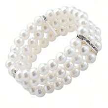 2入組女士單獨派對羽毛髮飾珍珠手鍊化妝跳舞表演髮飾 - 白色 - 查看 4