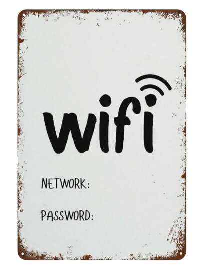 1 件，“Wifi”趣味金属锡标牌（11.81 英寸 X7.87 英寸/30x20 厘米），新奇复古牌匾装饰、家居装饰、房间装饰、墙壁装饰、浴室装饰、酒吧装饰、咖啡厅装饰、车库装饰、农舍装饰最佳礼物