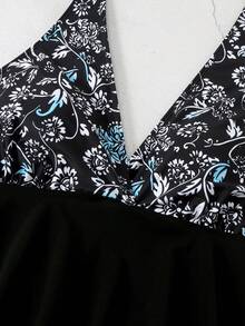 Women's Plus Size Mesh Skirt Sexy Swimsuit - Black - View 6