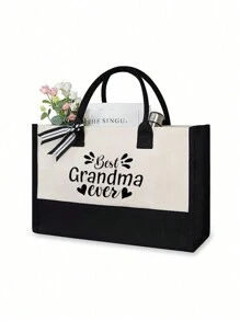 Quà tặng cho bà, Túi vải tote tái sử dụng tuyệt vời nhất từ trước đến nay Quà tặng cho bà từ cháu, Quà tặng nghỉ hưu sinh nhật cá nhân hóa cho bà, Quà tặng tốt nhất cho giáo viên, Dành cho phụ nữ, Bạn gái & Gia đình Trở lại trường, Quà tặng lý tưởng cho giáo viên, Ý tưởng quà tặng cảm ơn, Quà tặng tri ân, Túi quà tặng có chữ lồng, Có thể tái sử dụng, Túi giáo viên, Túi mua sắm ngày lễ Giáo viên, Quà tặng lý tưởng cho mẹ, Phù dâu - Đen và trắng - Xem 1