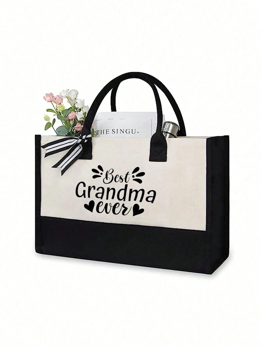 Quà tặng cho bà, Túi vải tote tái sử dụng tuyệt vời nhất từ trước đến nay Quà tặng cho bà từ cháu, Quà tặng nghỉ hưu sinh nhật cá nhân hóa cho bà, Quà tặng tốt nhất cho giáo viên, Dành cho phụ nữ, Bạn gái & Gia đình Trở lại trường, Quà tặng lý tưởng cho giáo viên, Ý tưởng quà tặng cảm ơn, Quà tặng tri ân, Túi quà tặng có chữ lồng, Có thể tái sử dụng, Túi giáo viên, Túi mua sắm ngày lễ Giáo viên, Quà tặng lý tưởng cho mẹ, Phù dâu - Đen và trắng - Xem 1