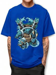 Men T-Shirts - 寶藍色 - 查看 1