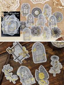 Juego De 20 Hojas De Pegatinas De Lámina Dorada Y Aventura En El Desierto Verde - Multicolor - Ver 4