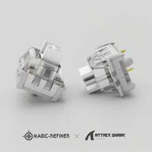MAGIC-REFINER X Creamy White Switches For Mechanical Keyboard DIY, 42gf Linear Keyswitch 3 Pins, Factory Pre Lubed With POM Stem Compatible With MX Mechanical Keyboard Switch Set - White - View 4