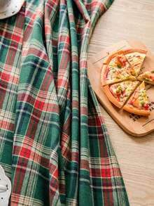 1片美國節日風格全聚酯格紋方形桌布套 - 紅綠色 - 查看 7