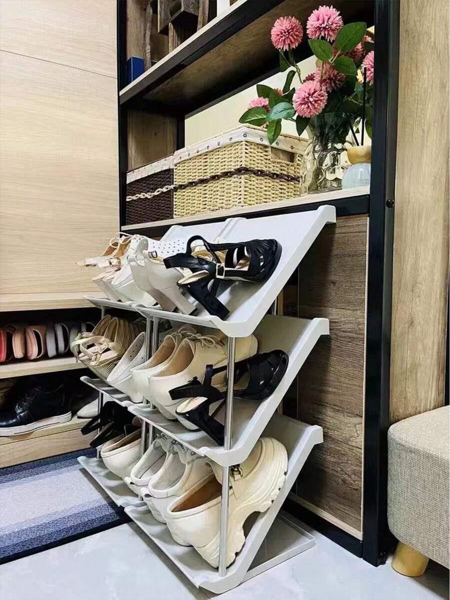 1 Miếng Nhiều lớp Giá để giày Tiết kiệm không gian Giày Hộp đựng Đối với Trong nhà Và Ngoài trời Sử dụng , Bao gồm Và - trắng - Xem 1