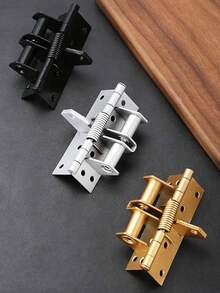 1pc Multi-Functional Door Closer Automatic Closing Hinge With 4-Inch Buffering Device, Spring And Concealed Hinge Design, 90-Degree Positioning - Silver - View 5