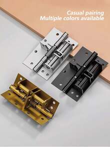 1pc Multi-Functional Door Closer Automatic Closing Hinge With 4-Inch Buffering Device, Spring And Concealed Hinge Design, 90-Degree Positioning - Silver - View 3