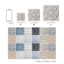 Alwayspon 24入組自粘式乙烯基牆紙瓷磚轉印貼紙,剝離後即黏貼,耐水pvc防濺背景貼紙牆磁磚貼紙,diy廚房浴室家居裝飾用 - HZ078 - 查看 2