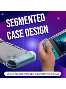 Insten Dockable Clear Case For Nin-Tendo Switch Console And Joycon Controllers, Detachable 3-In-1 Crystal Hard Shell Protective Non Slip Cover With Ergonomic Grip