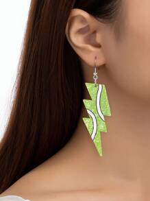 9對/組運動主題耳環,帶有足球、排球、棒球、橄欖球、網球、籃球吊墜,適用於女性,創意配飾套裝 - 彩色 - 查看 2