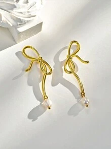 1pair European And American Fashionable Sweetheart Gift Bowknot Ladies' Stud Earrings - Rope Bow - View 1