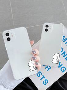 1入組透明可愛卡通手機殼相容 iPhone 15 Plus，白兔手機殼相容 iPhone 11，高透明閃光手機殼相容 iPhone 14 Pro - 無色 - 查看 3