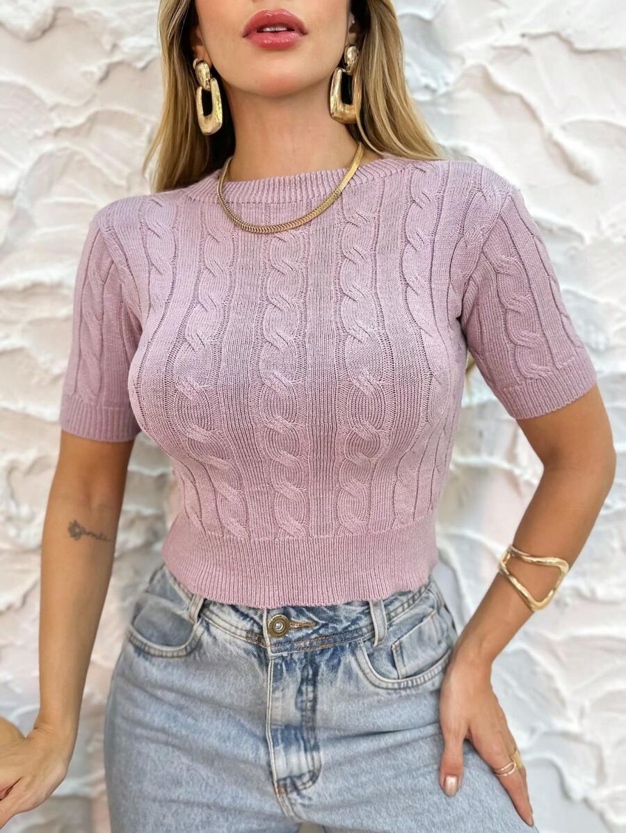 Women Knit Tops - 淡紫色 - 查看 1