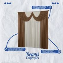Dennis Confecções Curtains - 榛果和稻草 - 查看 2