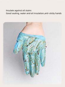 20入組橡膠家用手套,現代一次性家用醫療洗碗手套 - 藍色 - 查看 4