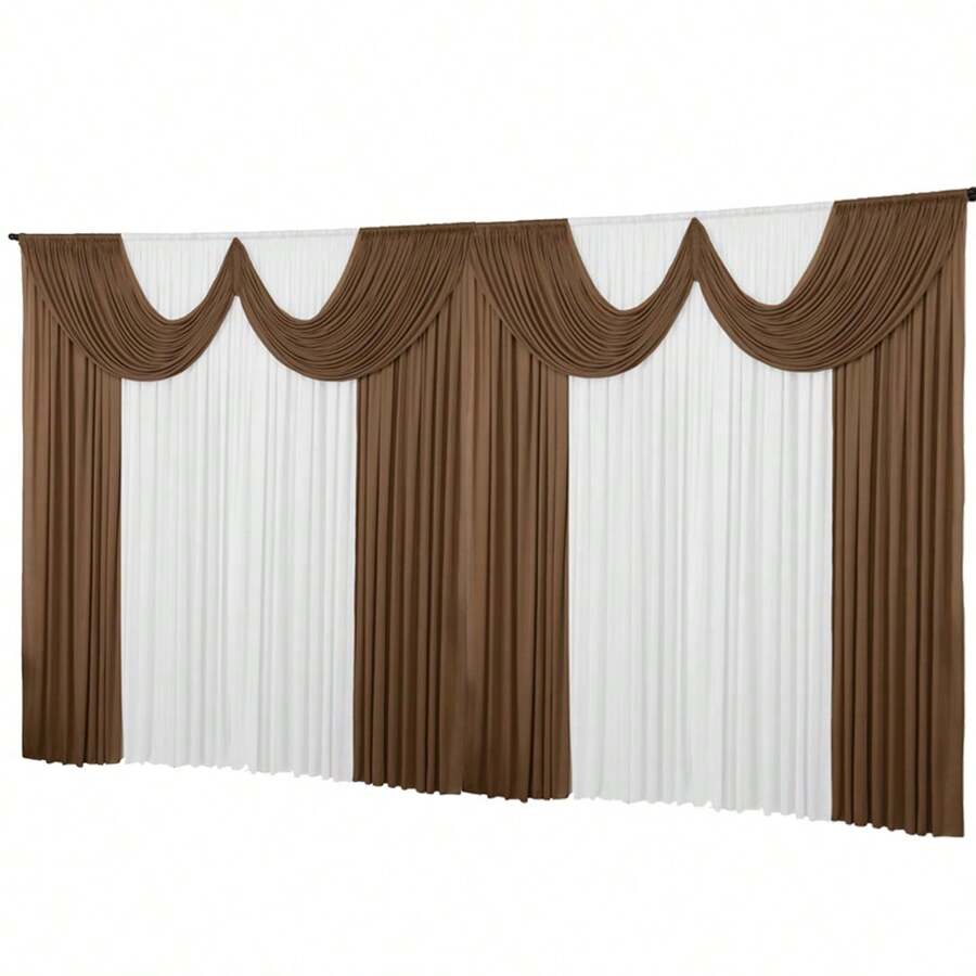Dennis Confecções Curtains - Avellana y Blanco - Ver 1