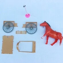 1pc Battery Operated Horse Toy With Sound Effects,spinning Pole,pull Cart,creative Stress Relief Gift - Multicolor - View 5