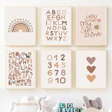 6Pcs/Set Heart-Shaped Frameless Canvas Wall Art - Perfect for Home Decor and Gift Giving - Multicolor - View 9