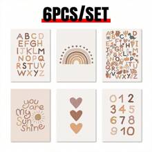 6Pcs/Set Heart-Shaped Frameless Canvas Wall Art - Perfect for Home Decor and Gift Giving - Multicolor - View 4