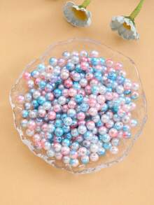 Perforated 3MM 4MM  5MM  6MM  8MM 10MM  gradient color pearl crafts necklace bracelet mobile phone chain DIY bead accessories - Dark Pink Blue - View 1