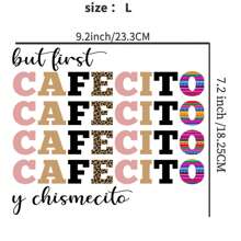 5片uv Dtf杯套轉印貼紙,適用於20oz或16oz的libbey玻璃杯,可轉印咖啡和巧克力圖案,適用於任何硬表面上的工藝轉印貼紙,裝飾貼紙及磨沙轉印貼紙 - 卡其色 - 查看 6