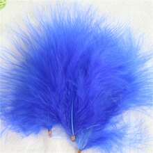 (10/30/50/100pcs) Diy手工羽毛/火雞羽毛夾/配件材質/ - 寶藍色 - 查看 1