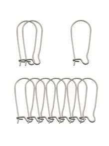 20/50pcs Fashion Stainless Steel Ball And Coil Earring Hooks Findings Ear Wires Fish Hook Earrings Hoops Ear Wire For DIY Jewelry Making - Silver - View 10