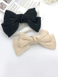 1入組珍珠光澤蝴蝶結髮夾球頭髮飾，高質感優雅髮飾頭部定型器，適合日常穿著和搭配萬用款 - 彩色 - 查看 4