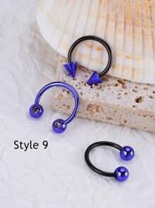 3入組可愛多彩的16g不鏽鋼鼻環唇環帶鉸鏈式鼻環,鼻環,用於鼻中膈、軟骨環等部位的環形鼻環、耳環,穿刺體飾品