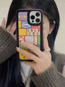 刺繡花卉矽膠手機殼相容於 Iphone13/14/12/11promax 蘋果 X/xs/xr 和 8p 相容 iPhone15/15Plus/15Pro/15Promax - 彩色 - 查看 3