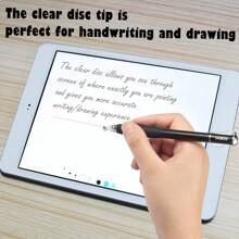 2 支通用黑白触摸屏手写笔，兼容 、iPad Pro/Mini/Air、三星 Galaxy 和所有触摸屏设备，带 6 个替换笔尖 - 黑白 - 查看 3