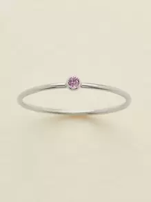 1 peça Anel de aço inoxidável e ouro 14k para mulheres, estilo minimalista e elegante, design de pedra de nascimento de dezembro