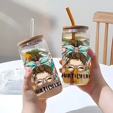 1 張職業主題 Uv Dtf 玻璃杯包裹轉印貼紙,uv Dtf 轉印防水貼花貼紙適用於 16 盎司 Libbey 玻璃杯、杯子和玻璃杯 Diy 裝飾！ - 彩色 - 查看 5