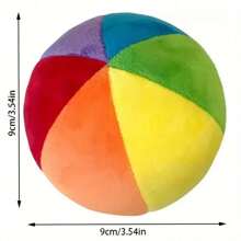 早期蒙特梭利教育玩具,彩色毛絨彩虹球,握把聲音感應玩具,搖鈴玩具 - 彩色 - 查看 2