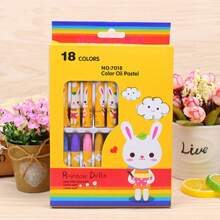 1入組18色可水洗六角油性粉彩蠟筆（隨機圖案） - 彩色 - 查看 1