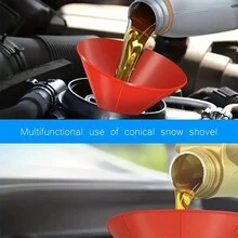1pc Car Windshield Ice Scraper Snow Scraper Round Magical Cone Shape Lightweight Plastic Snow Shovel Multifunctional Ice And Snow Tool - Red - View 7