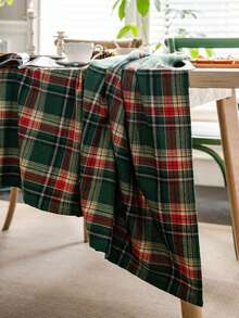 1片美國節日風格全聚酯格紋方形桌布套 - 紅綠色 - 查看 6