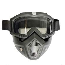 1 件裝黑色透明鏡片戶外哈雷摩托車騎乘護目鏡防風沙防紫外線全面罩 - 黑色 - 查看 2