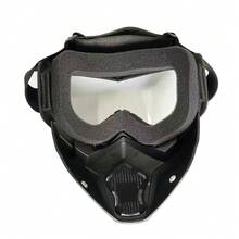 1 件裝黑色透明鏡片戶外哈雷摩托車騎乘護目鏡防風沙防紫外線全面罩 - 黑色 - 查看 3