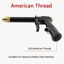1pc High Pressure Car Wash Water Gun, Plastic Body, Garden Hose Nozzle, Garden Sprinkler, Multi-Functional Watering Tool, Strong Cleaning - Black - View 4